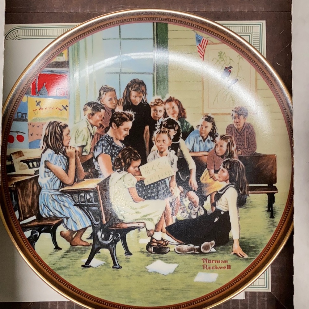 Norman Rockwell Plate (“Story Hour”)